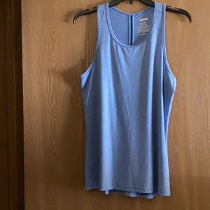 Women’s workout tank size medium blue and white striped
